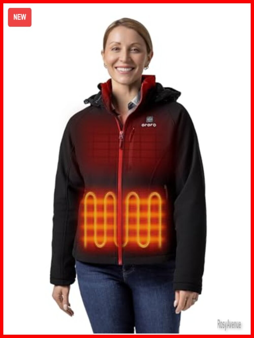 ORORO Women's Classic Heated Jacket Water Resistant Insulated Shell Coat